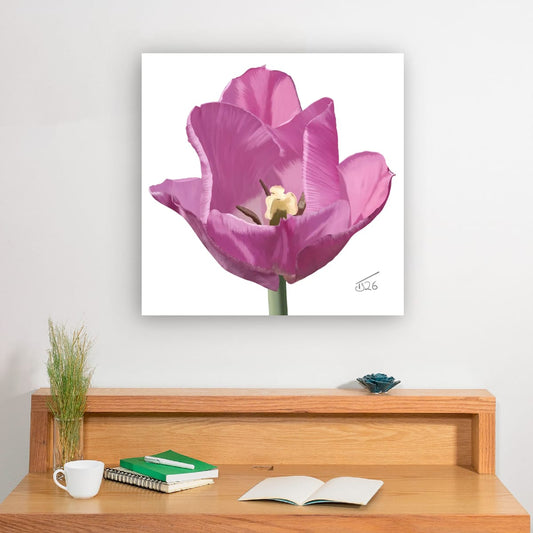 Alibi Lilac Tulip – Premium Square Botanical Canvas Art (50 x 50 cm)