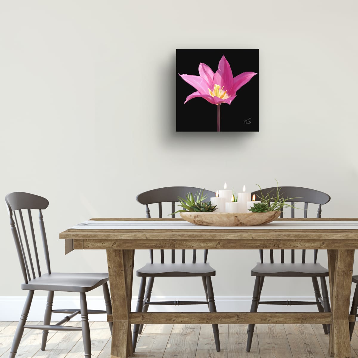 Purple Dream Lily-Flowered Tulip - Premium Square Canvas Art (50 x 50 cm)