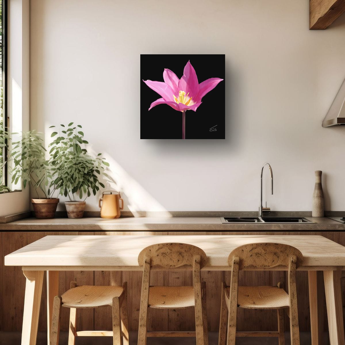 Purple Dream Lily-Flowered Tulip - Premium Square Canvas Art (50 x 50 cm)