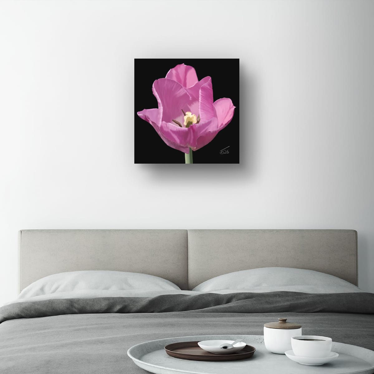 Alibi Lilac Tulip – Premium Square Botanical Canvas Art (50 x 50 cm)