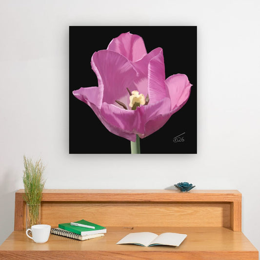 Alibi Lilac Tulip – Premium Square Botanical Canvas Art (50 x 50 cm)