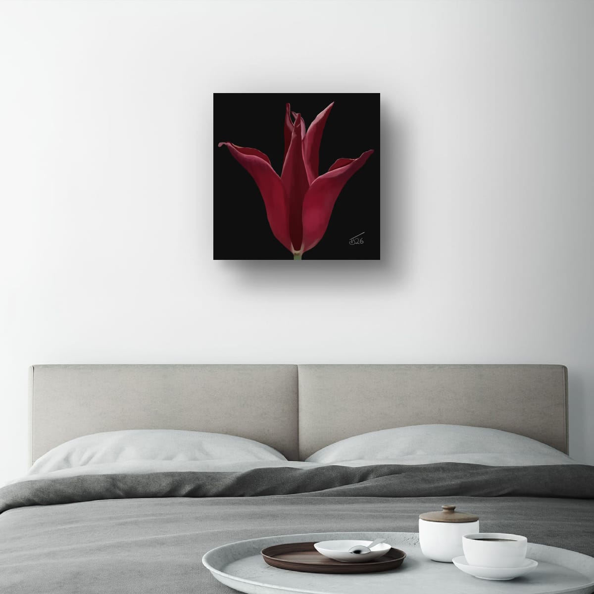 Sarah Raven Velvet Bloom Tulip - Premium Square Canvas Art (50 x 50 cm)