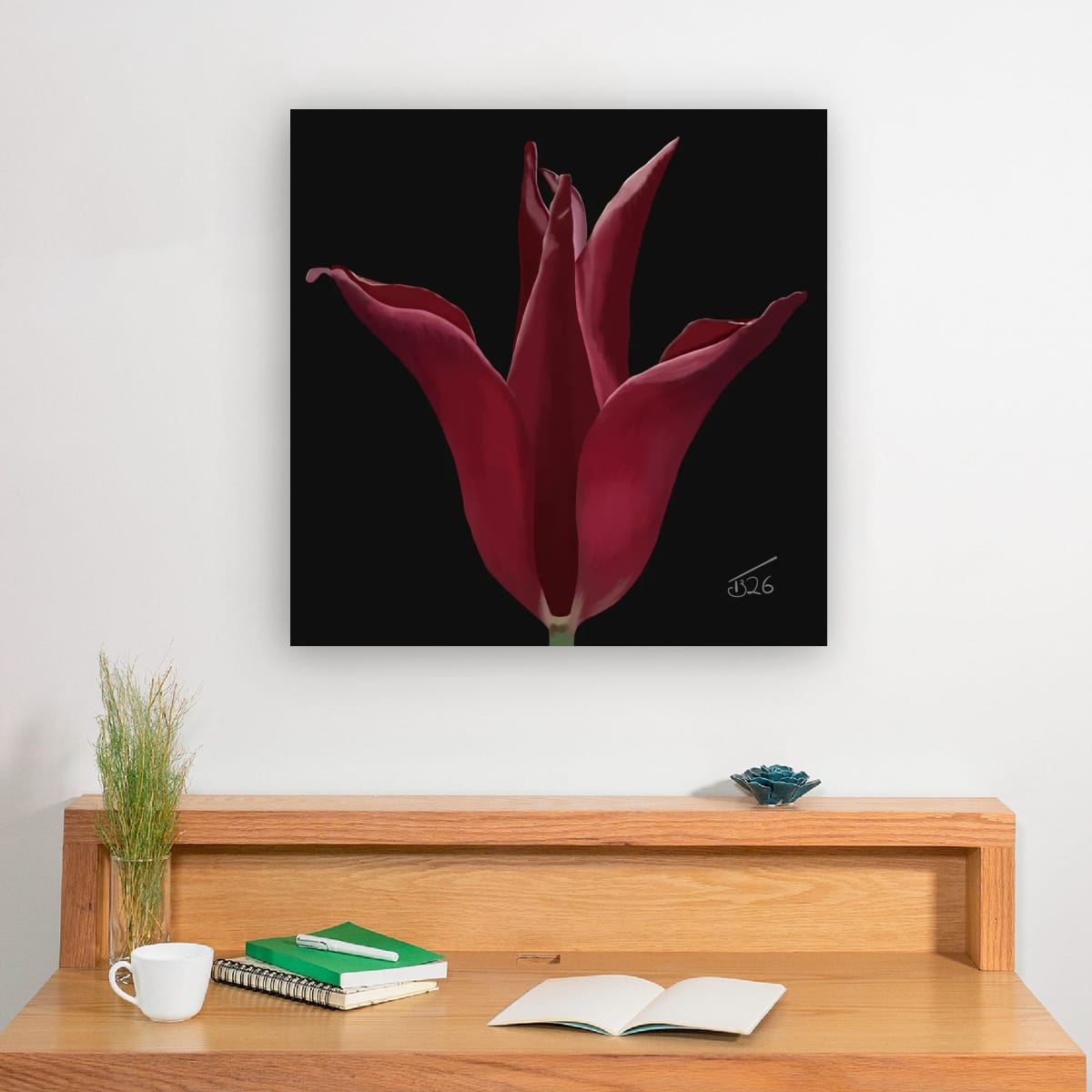 Sarah Raven Velvet Bloom Tulip - Premium Square Canvas Art (50 x 50 cm)