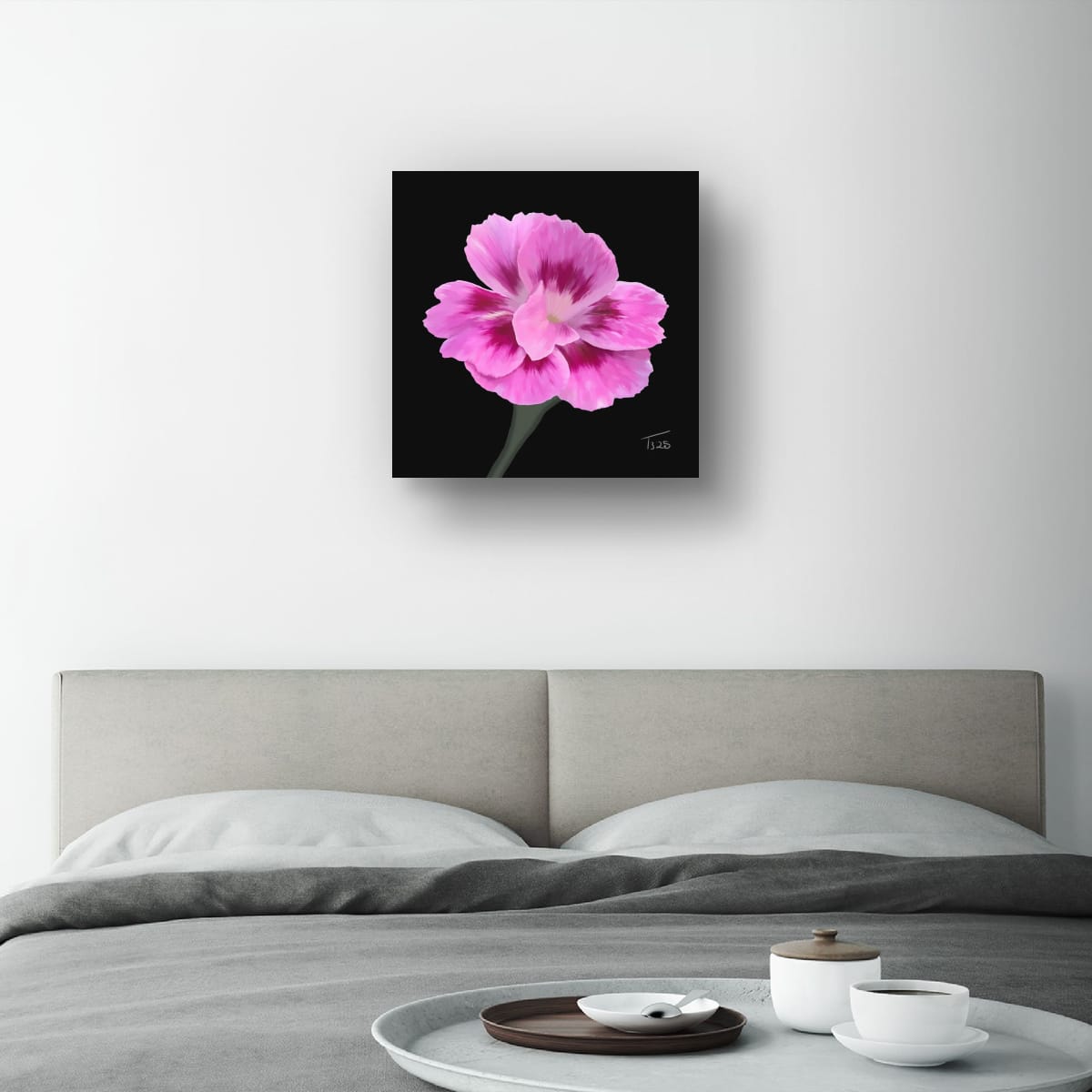 Dianthus Oscar Purple Star - Premium Square Canvas Art (50 x 50 cm)