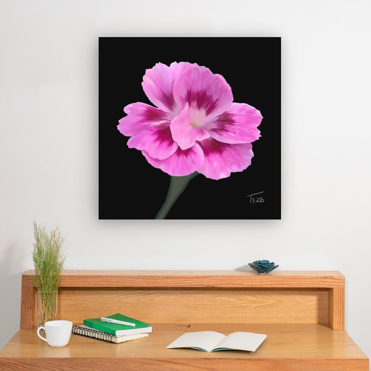 Dianthus Oscar Purple Star - Premium Square Canvas Art (50 x 50 cm)