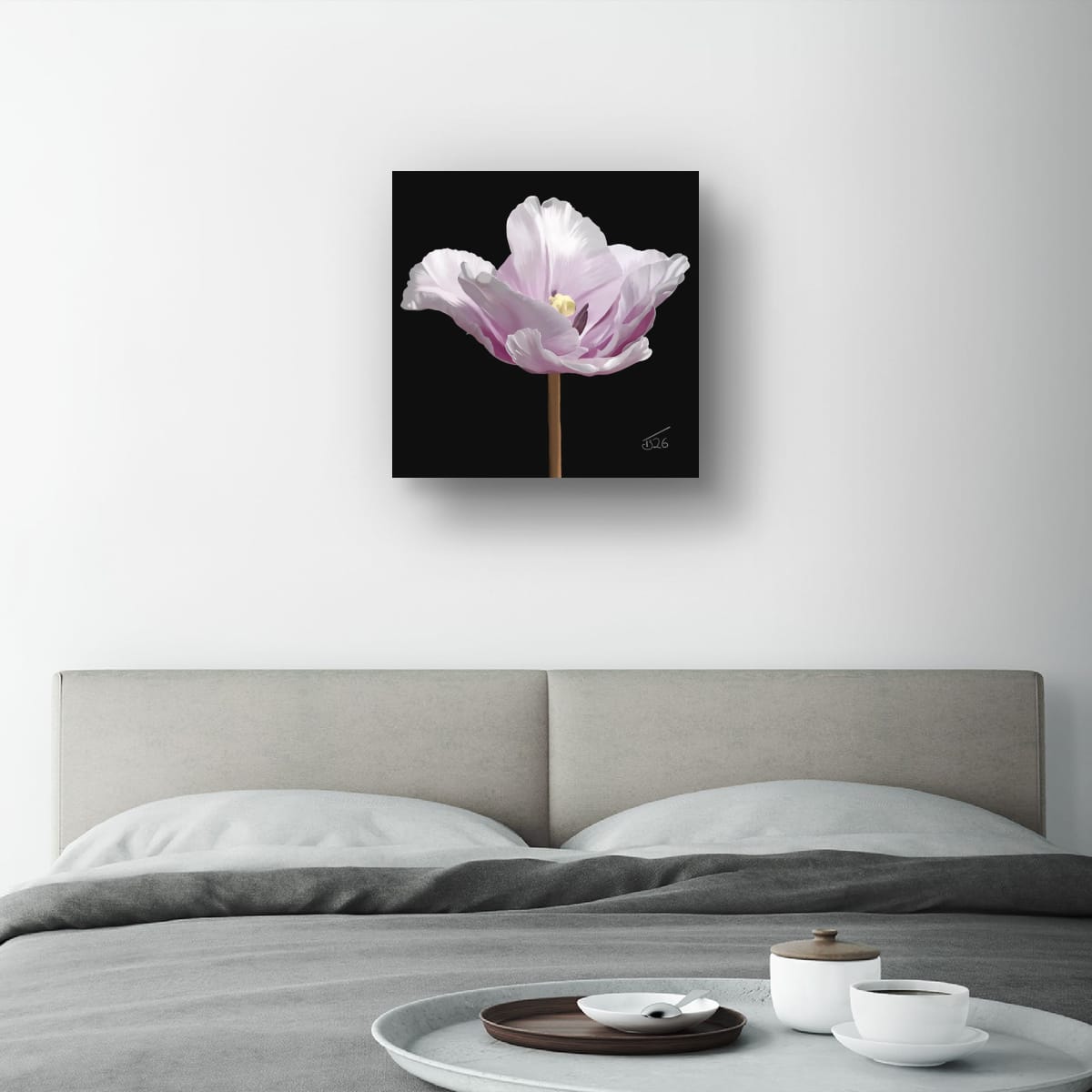 "Ethereal Bloom" Parrot Tulip - Premium Square Canvas Art (50 x 50 cm)