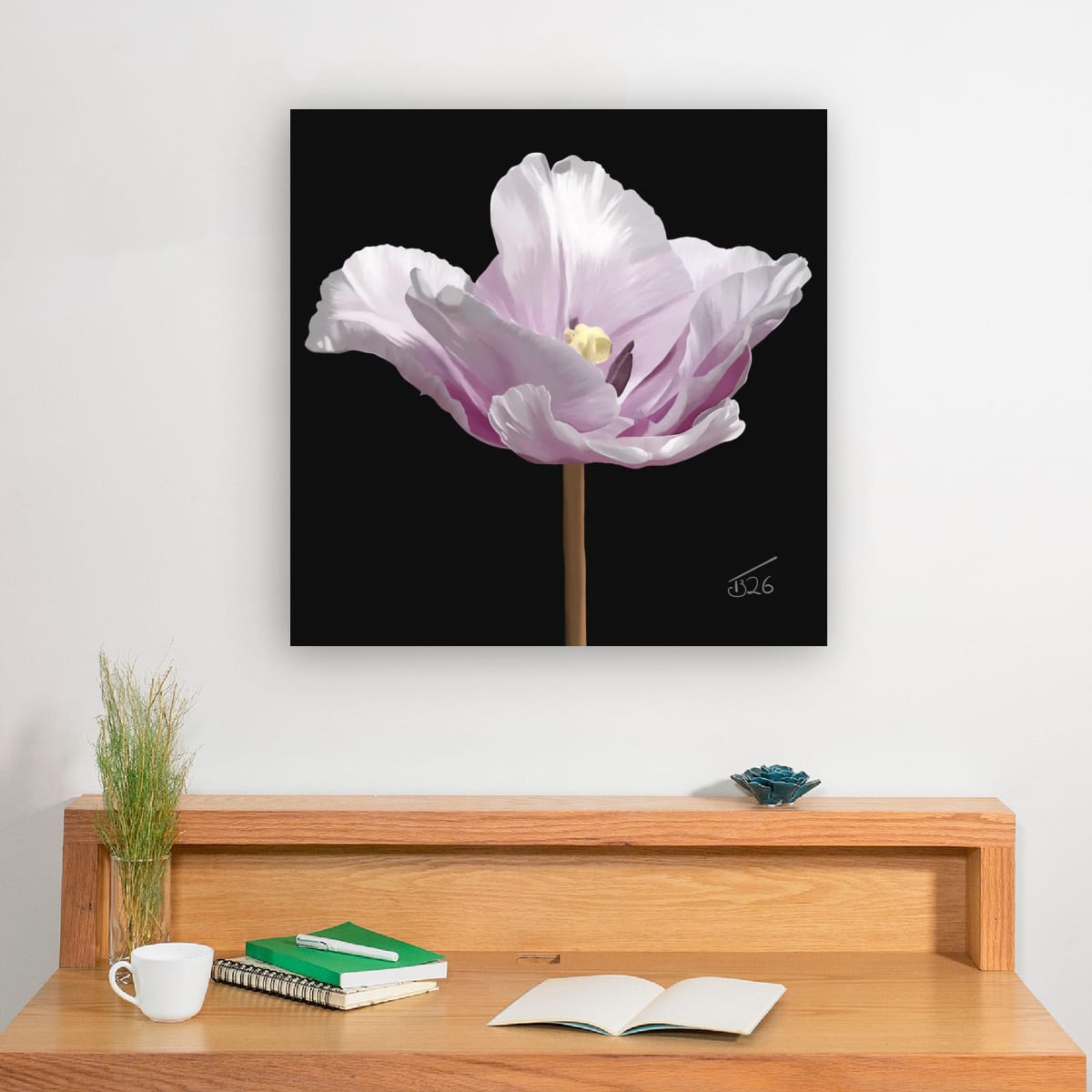 "Ethereal Bloom" Parrot Tulip - Premium Square Canvas Art (50 x 50 cm)