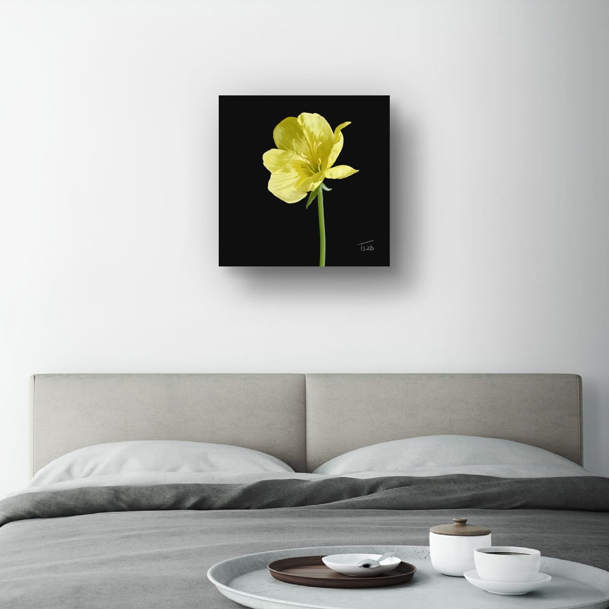 Evening Primrose Yellow - Premium Square Canvas Art (50 x 50 cm)