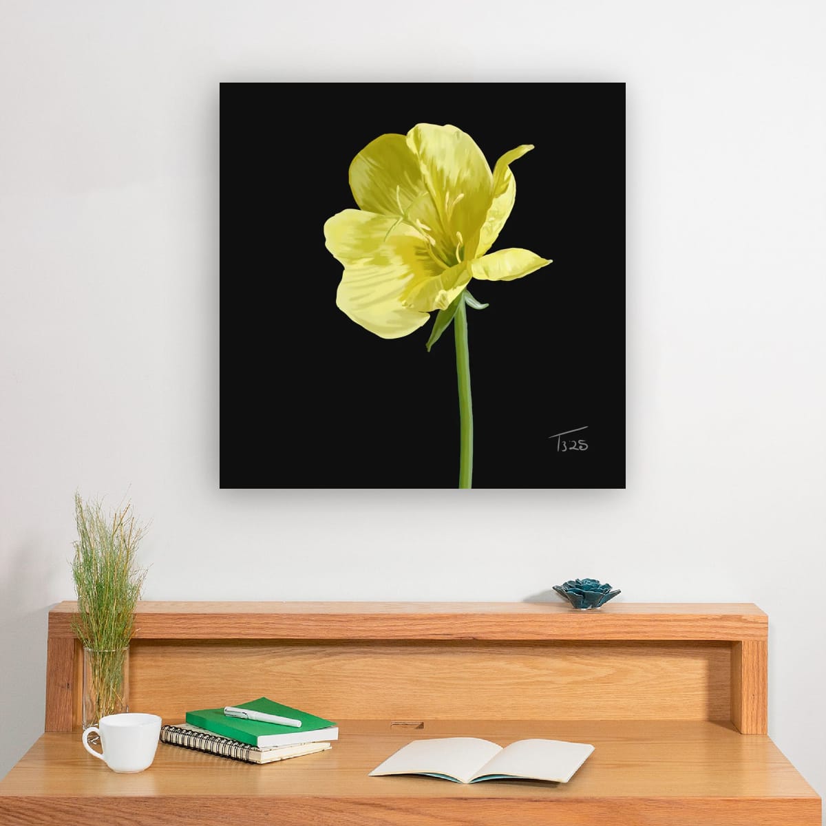 Evening Primrose Yellow - Premium Square Canvas Art (50 x 50 cm)