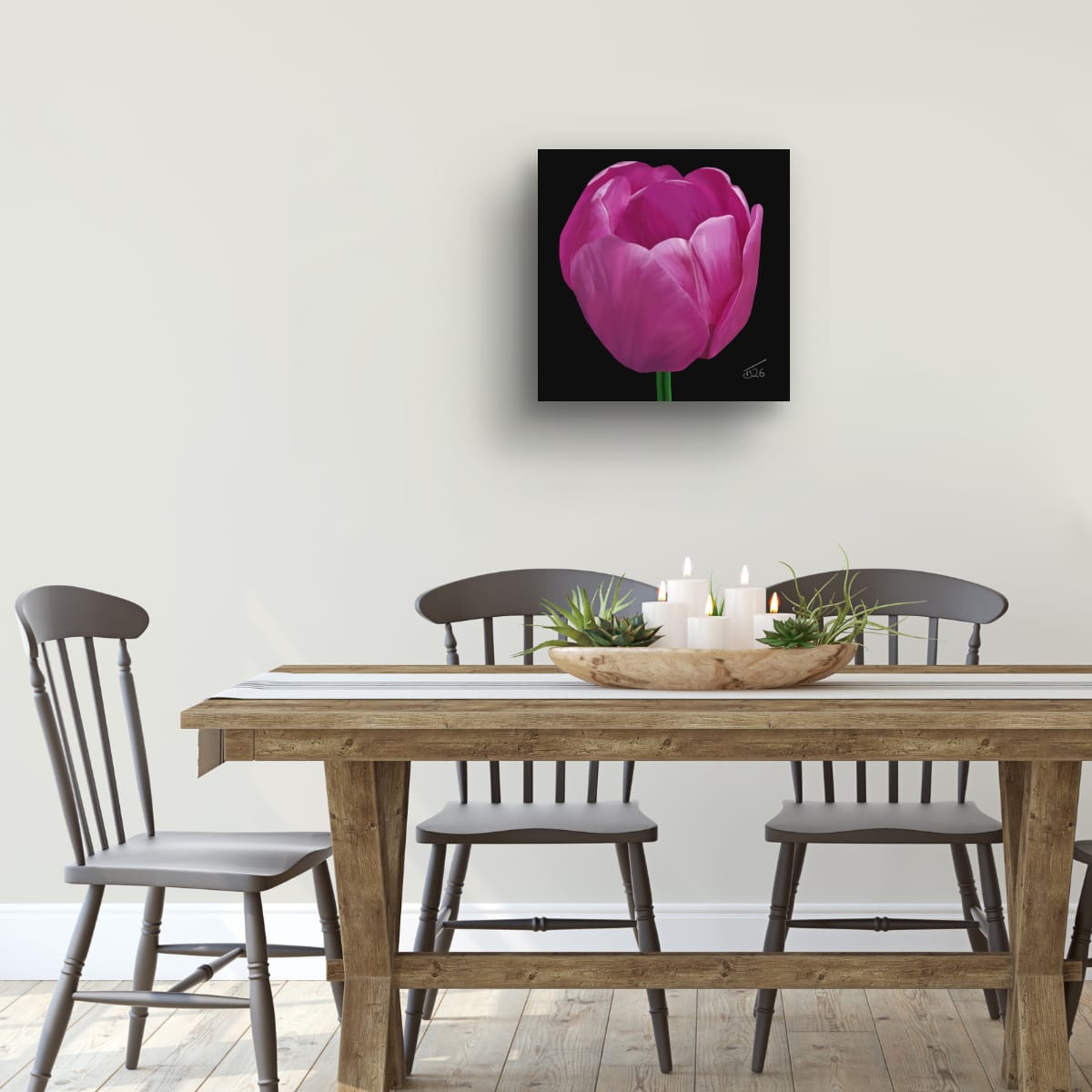 Purple Passion Tulip - Premium Square Canvas Art (50 x 50 cm)