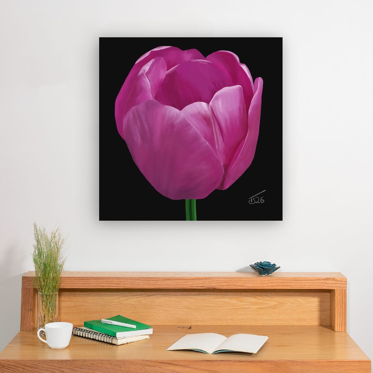 Purple Passion Tulip - Premium Square Canvas Art (50 x 50 cm)