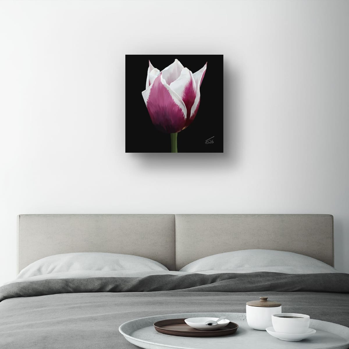 Spitsbergen Tulip Botanical Art - Premium Square Canvas Art (50 x 50 cm)