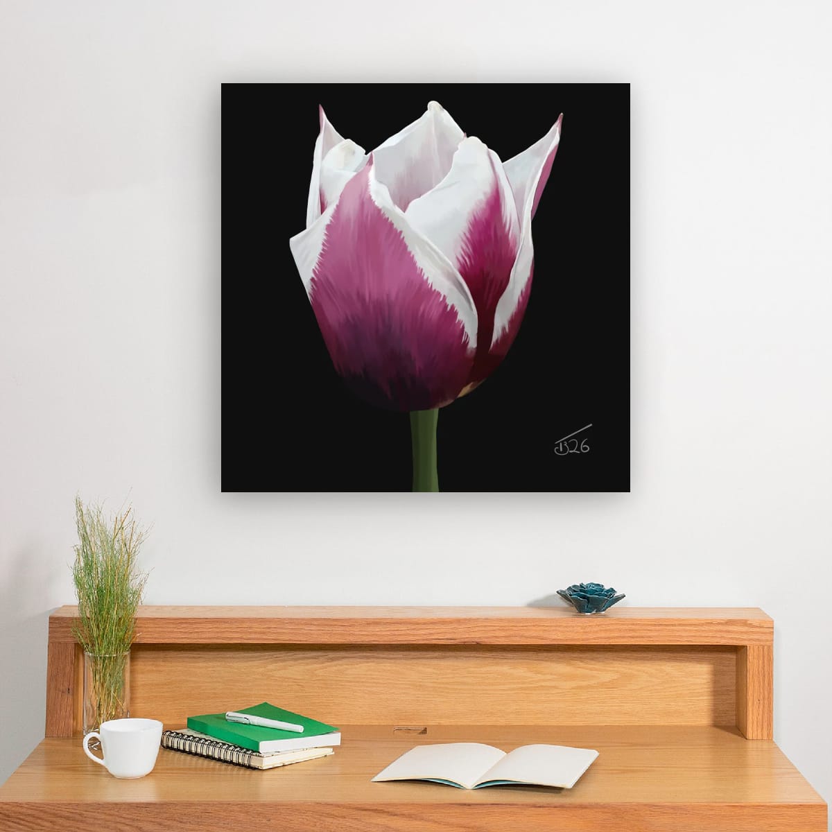 Spitsbergen Tulip Botanical Art - Premium Square Canvas Art (50 x 50 cm)