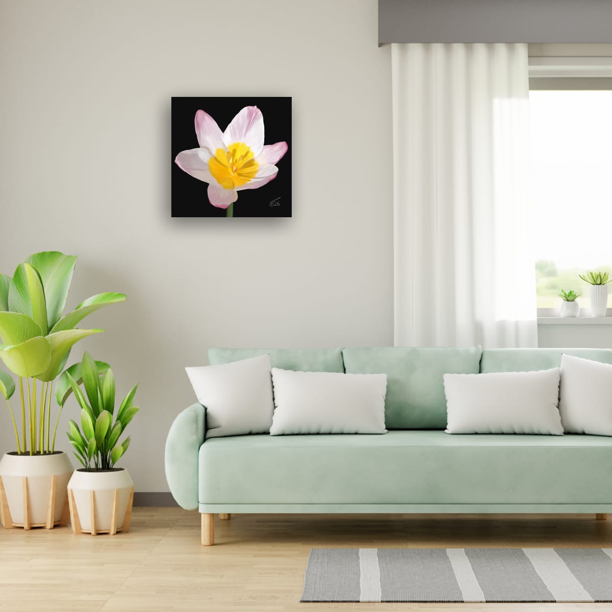 Lilac Wonder (Tulipa Saxatilis) - Premium Square Canvas Art (50 x 50 cm)
