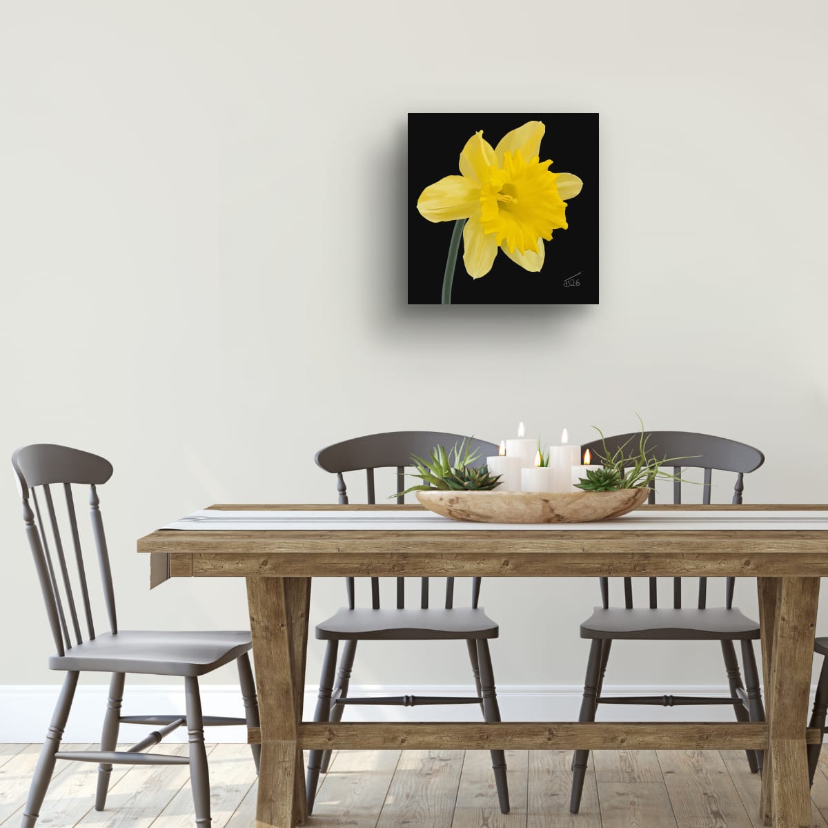 King Alfred Daffodil - Premium Square Canvas Art (50 x 50 cm)