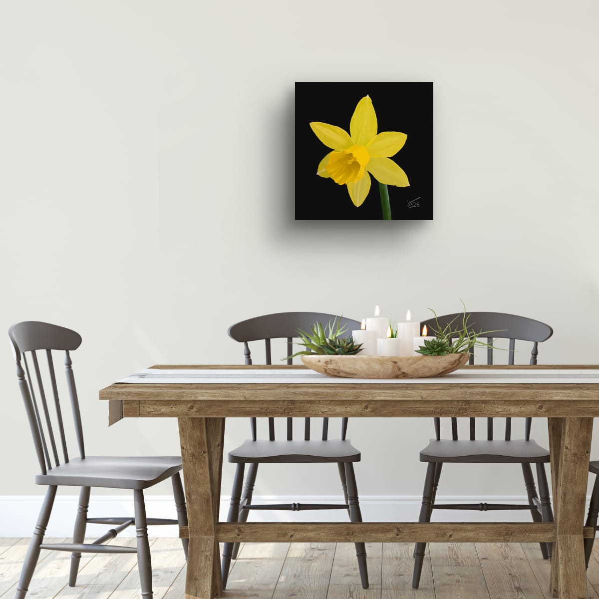 Narcissus 'Sweetness' Daffodil - Premium Square Canvas Art (50 x 50 cm)