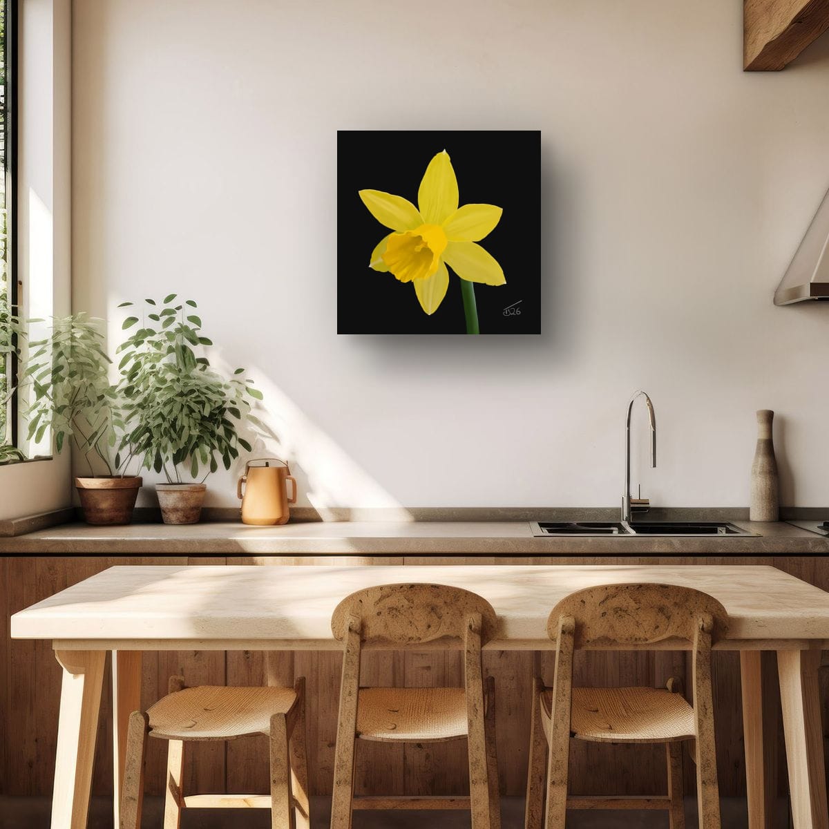 Narcissus 'Sweetness' Daffodil - Premium Square Canvas Art (50 x 50 cm)