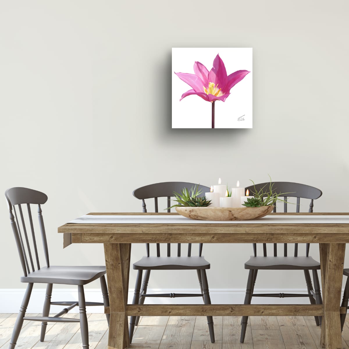 Purple Dream Lily-Flowered Tulip - Premium Square Canvas Art (50 x 50 cm)