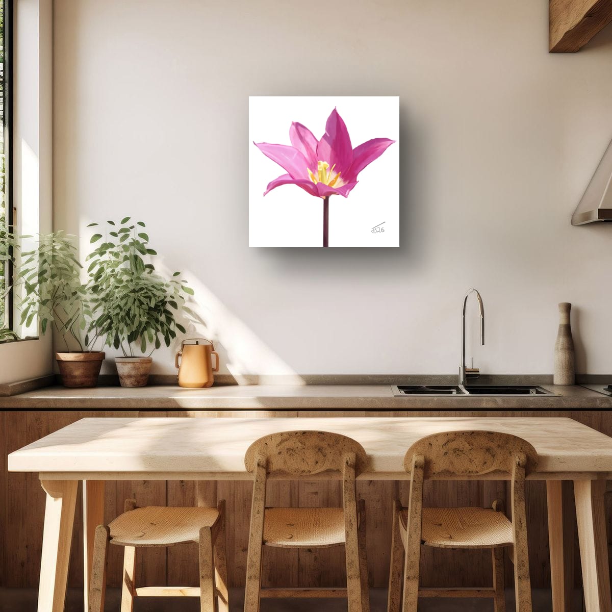 Purple Dream Lily-Flowered Tulip - Premium Square Canvas Art (50 x 50 cm)