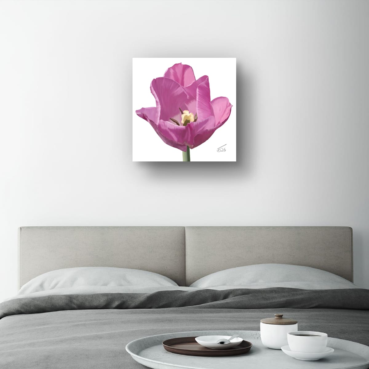 Alibi Lilac Tulip – Premium Square Botanical Canvas Art (50 x 50 cm)
