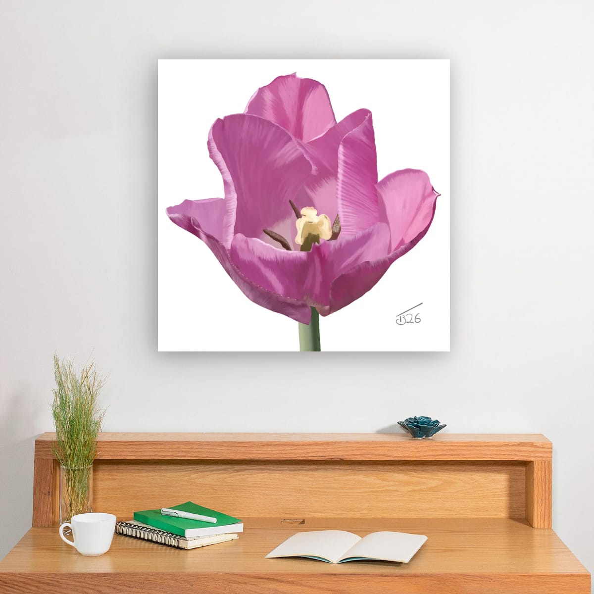 Alibi Lilac Tulip – Premium Square Botanical Canvas Art (50 x 50 cm)