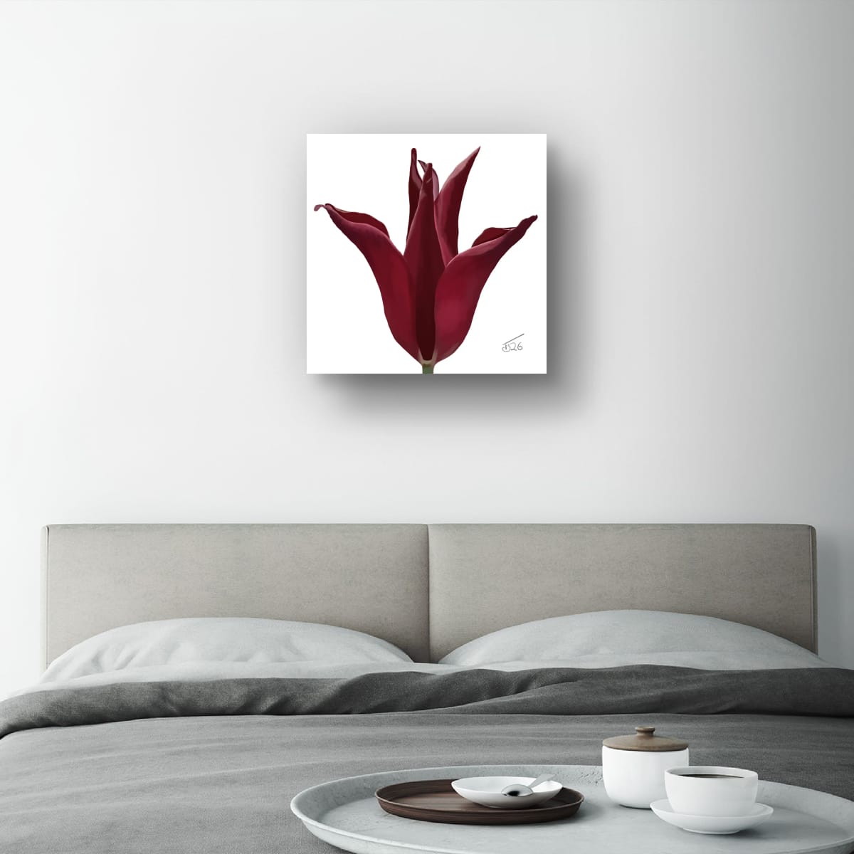 Sarah Raven Velvet Bloom Tulip - Premium Square Canvas Art (50 x 50 cm)