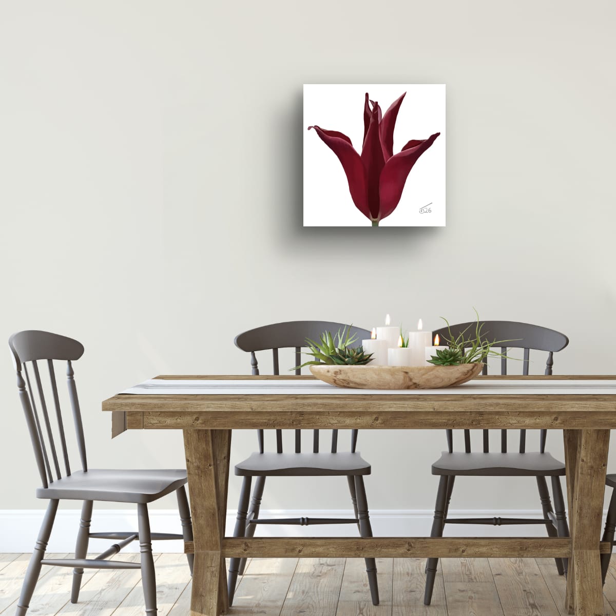 Sarah Raven Velvet Bloom Tulip - Premium Square Canvas Art (50 x 50 cm)