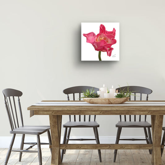 Crown of Destiny Tulip – Vibrant Red Tulip Premium Square Canvas Art (50 x 50 cm)