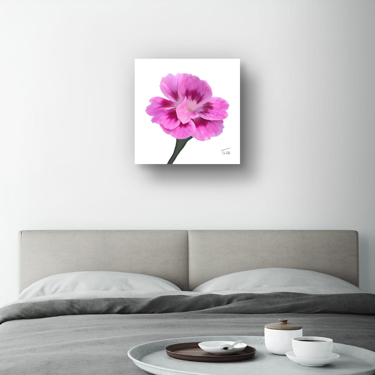 Dianthus Oscar Purple Star - Premium Square Canvas Art (50 x 50 cm)
