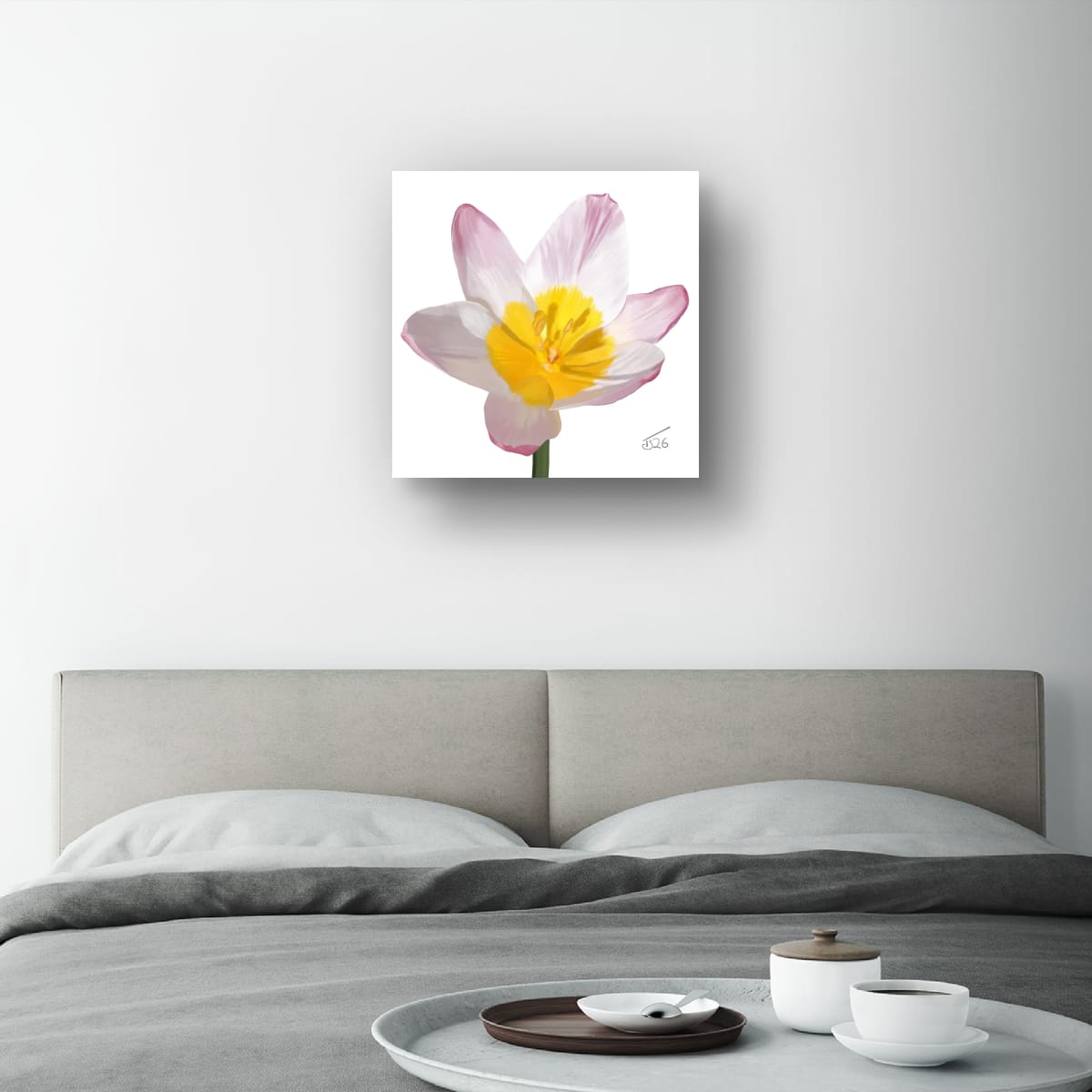 "Ethereal Bloom" Parrot Tulip - Premium Square Canvas Art (50 x 50 cm)