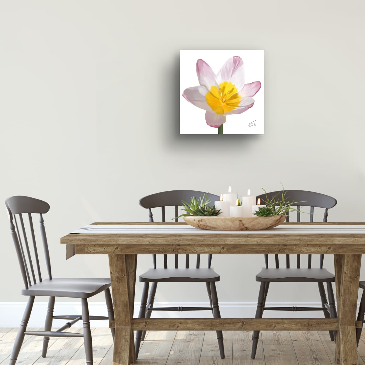 "Ethereal Bloom" Parrot Tulip - Premium Square Canvas Art (50 x 50 cm)