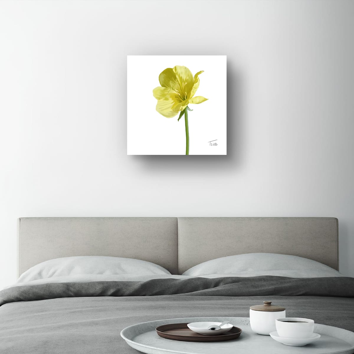 Evening Primrose Yellow - Premium Square Canvas Art (50 x 50 cm)