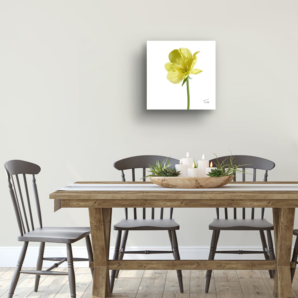 Evening Primrose Yellow - Premium Square Canvas Art (50 x 50 cm)