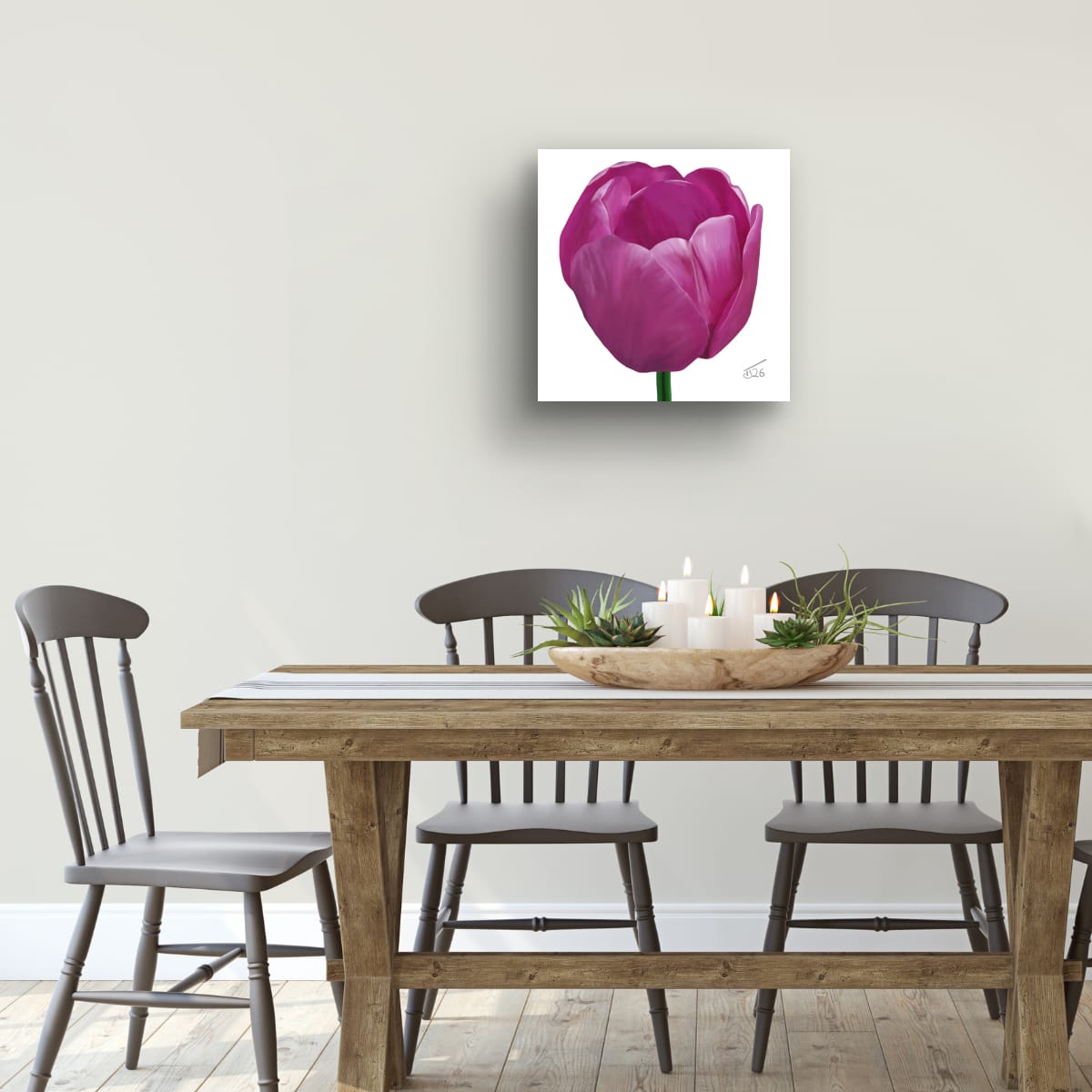 Purple Passion Tulip - Premium Square Canvas Art (50 x 50 cm)