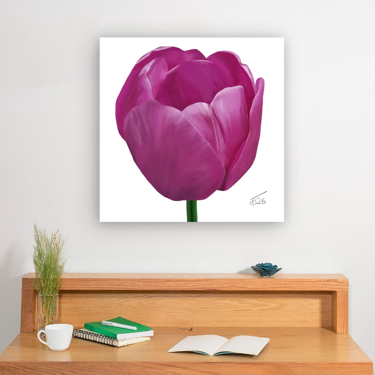 Purple Passion Tulip - Premium Square Canvas Art (50 x 50 cm)