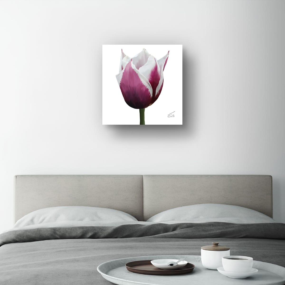 Spitsbergen Tulip Botanical Art - Premium Square Canvas Art (50 x 50 cm)