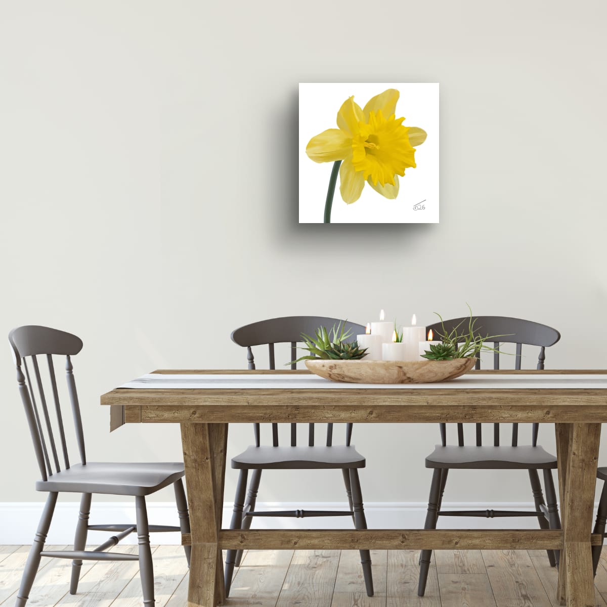 King Alfred Daffodil - Premium Square Canvas Art (50 x 50 cm)