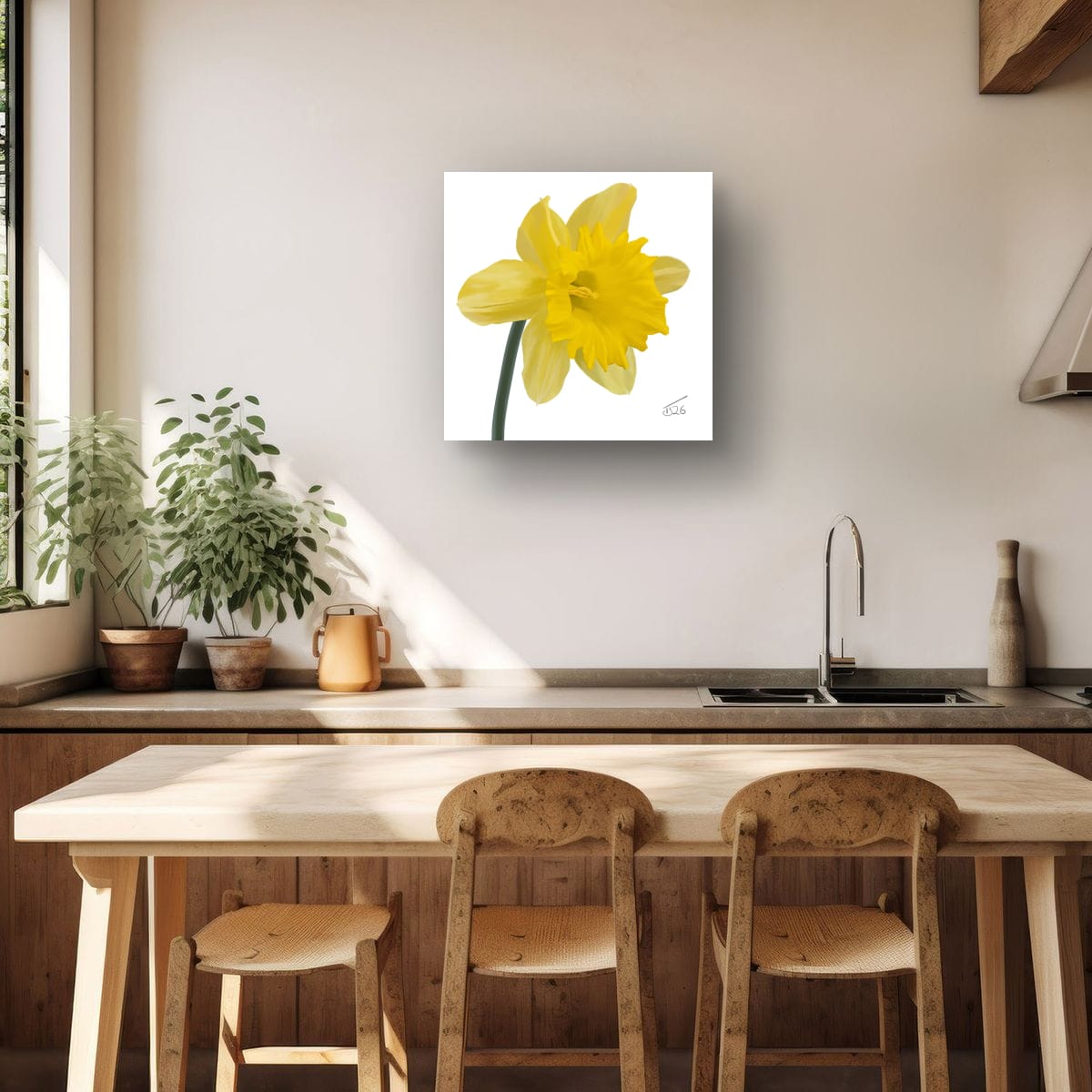 King Alfred Daffodil - Premium Square Canvas Art (50 x 50 cm)