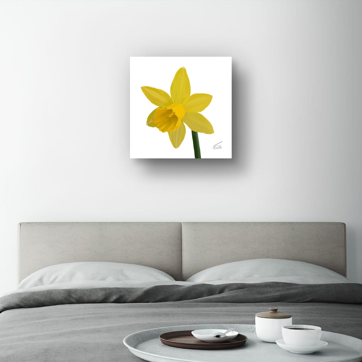 Narcissus 'Sweetness' Daffodil - Premium Square Canvas Art (50 x 50 cm)