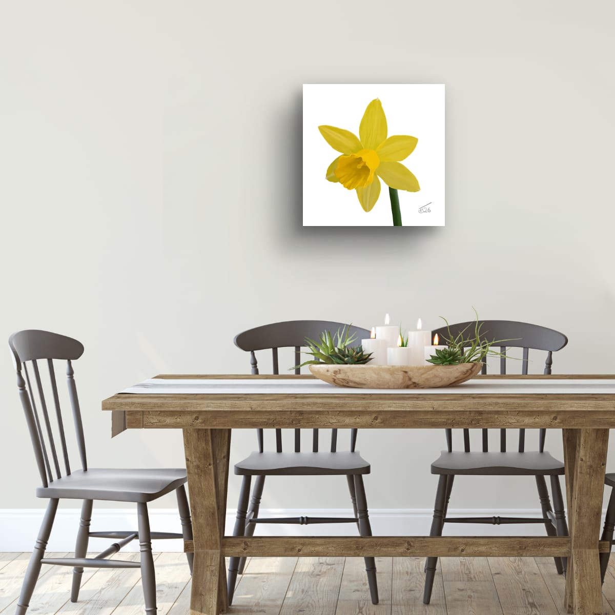 Narcissus 'Sweetness' Daffodil - Premium Square Canvas Art (50 x 50 cm)