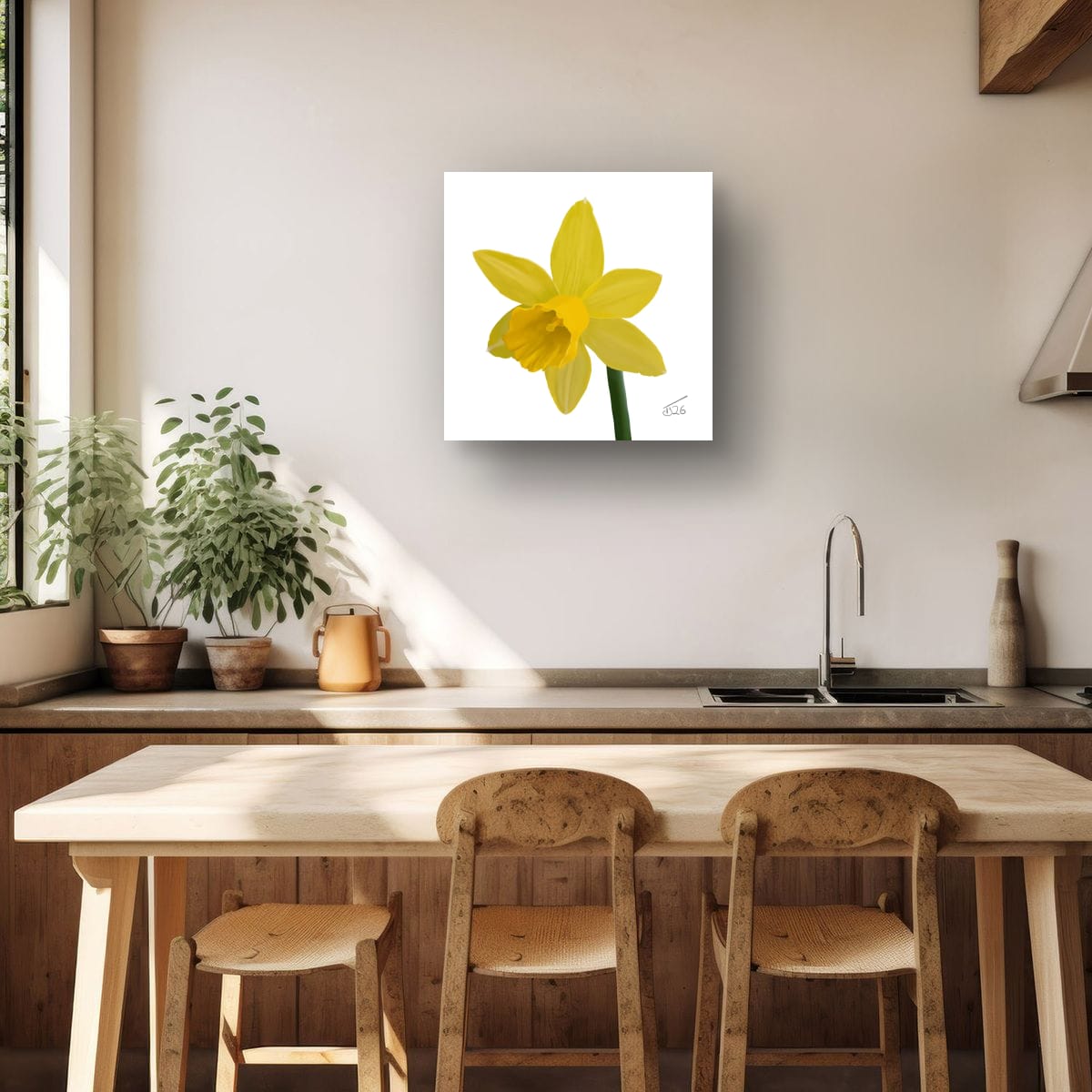 Narcissus 'Sweetness' Daffodil - Premium Square Canvas Art (50 x 50 cm)